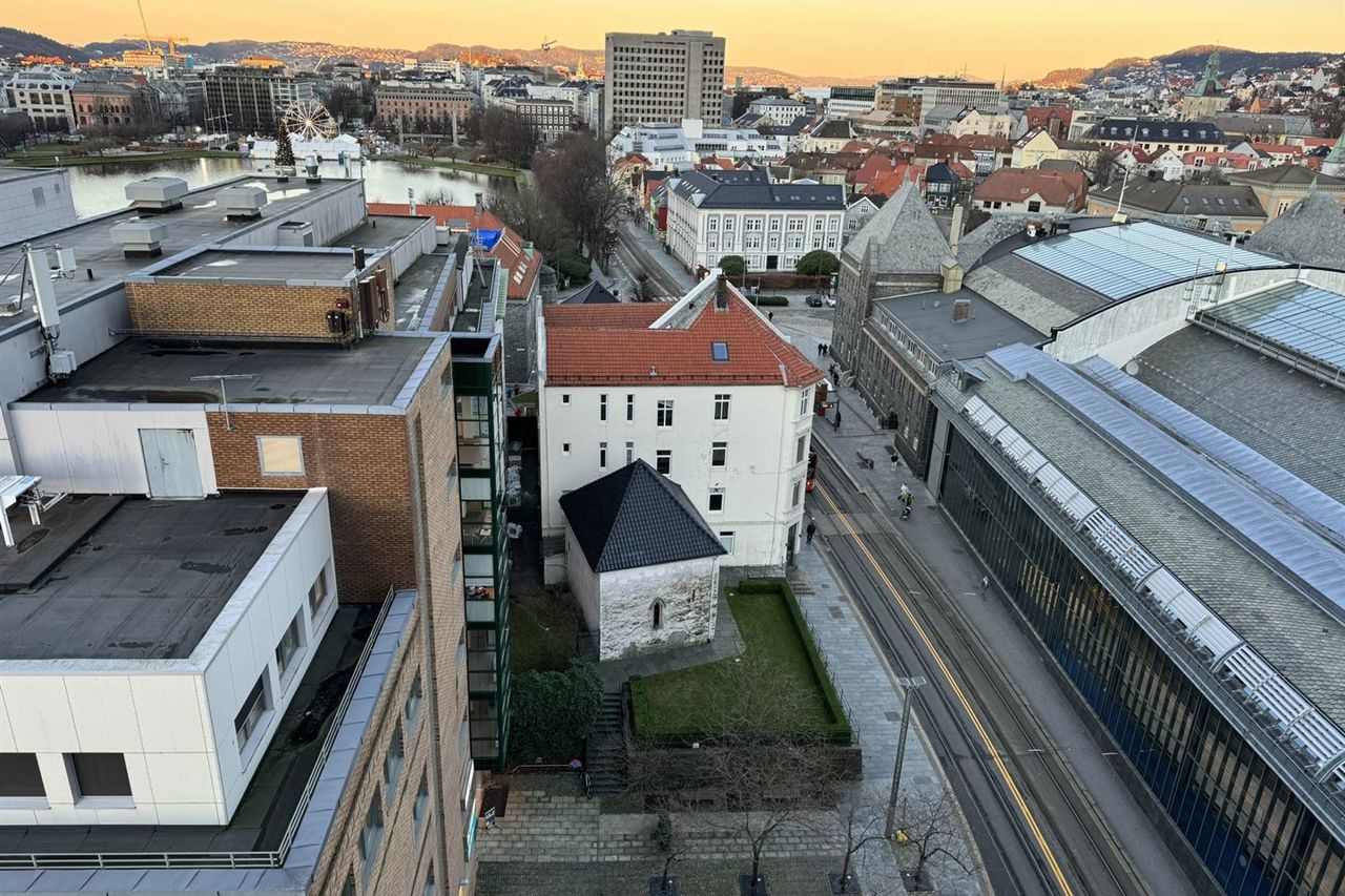 Bilde av strøket rundt Nonneseter slik det ser ut i dag, tatt frå lufta. 